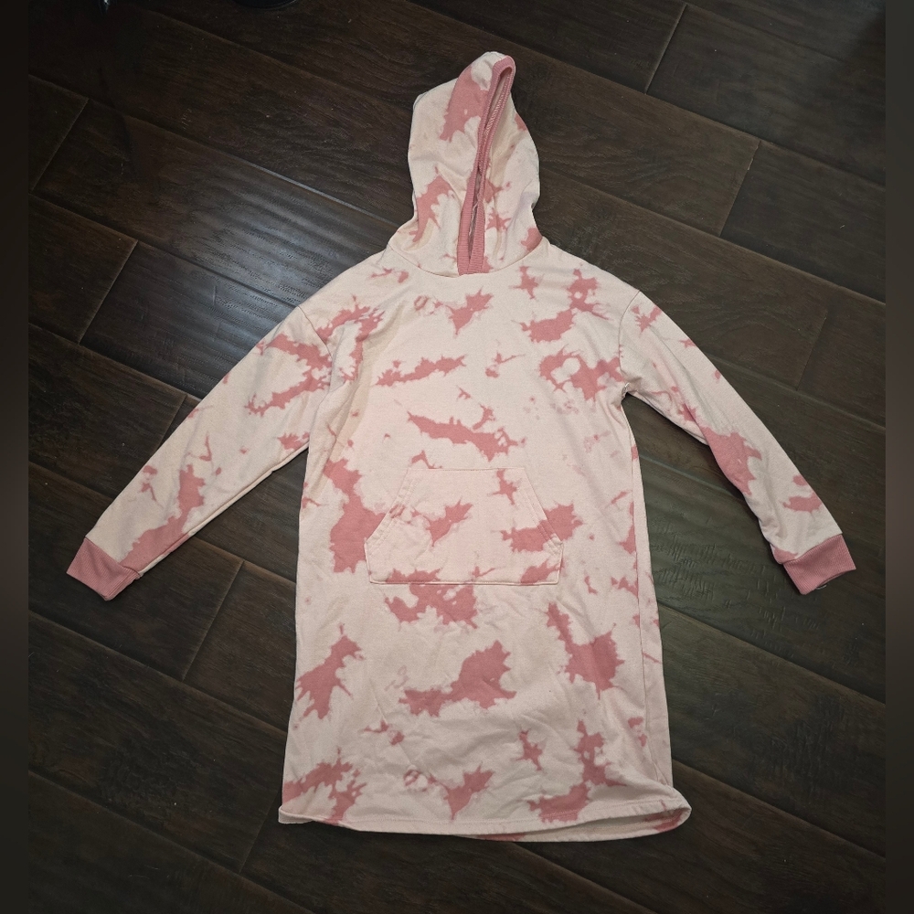 Wonder Nation Girls Pink Hooded Long Sleeve Fleece Lined Pullover Jacket Large - Picture 8 of 9